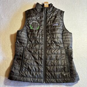 Patagonia Womens Nano Puff Vest Black Company Logo Size M